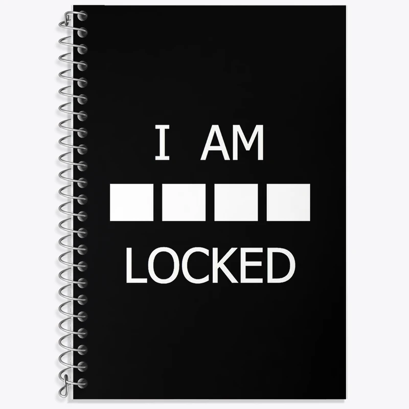 دفتر زبان 50 برگ خندالو مدل دو خط طرح I Am Locked کد F1663