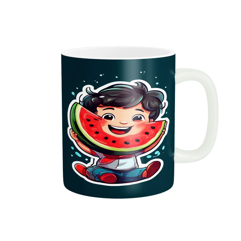 ماگ پادآفرین مدل یلدایی شب یلدا شب چله طرح انار و هندوانه کد p2618