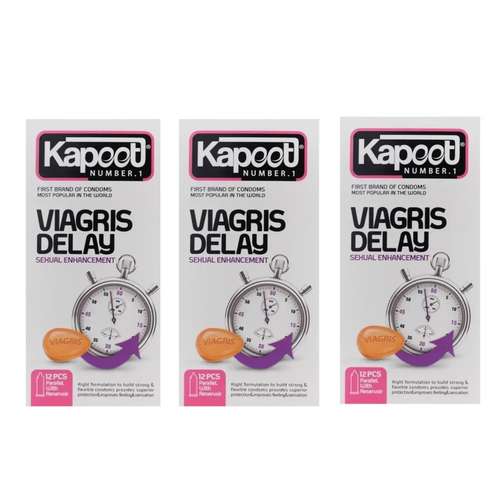 کاندوم تاخیری کاپوت مدل VIAGRIS DELAY سه بسته 12 عددی