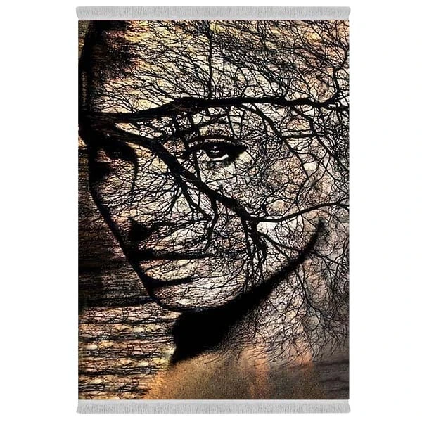 فرش پارچه‌ای دفه مدل فرشینه شانل مخمل طرح فانتزی کد 7101