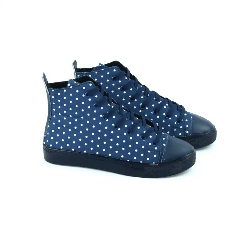 ست کیف و کفش زنانه مدل خالدار رنگ سرمه ای