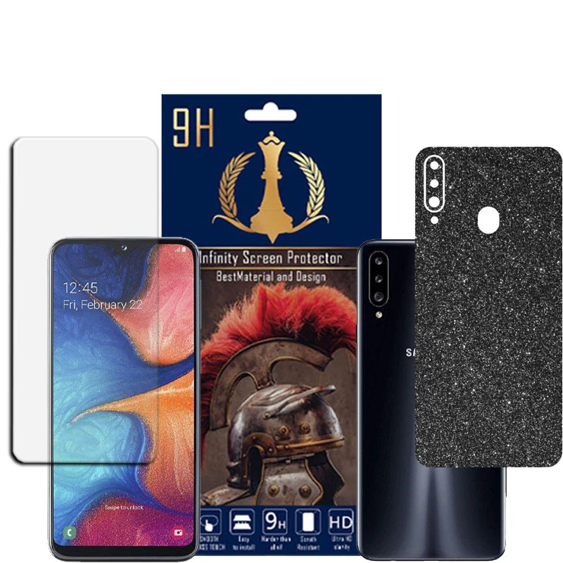 برچسب پوششی اینفینیتی مدل PRO MAX مناسب برای گوشی موبایل سامسونگ GALAXY A20S به همراه محافظ صفحه نمایش