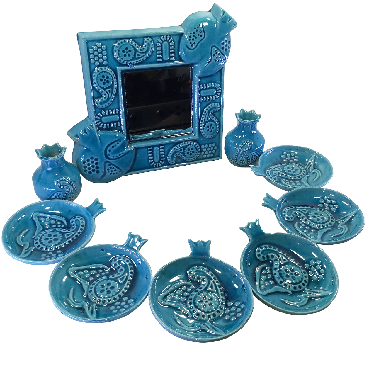 مجموعه ظروف هفت سین 10 پارچه مدل انار کد HSSF12