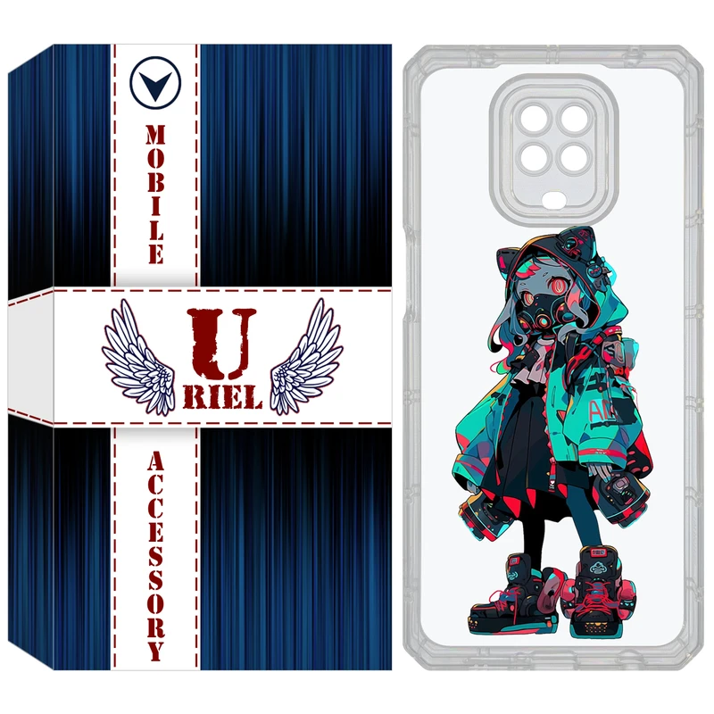 کاور یوریل قاب مدل Clear کد 58 طرح دختر گربه ای مناسب برای گوشی موبایل شیائومی Redmi Note 9S / Note 9 Pro / Note 9 Pro Max