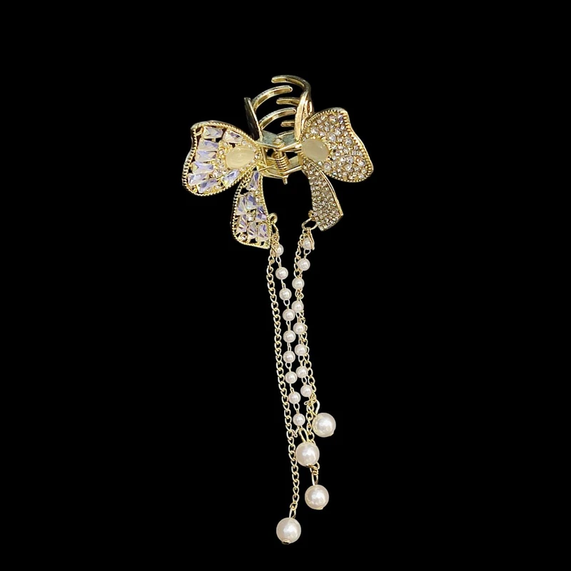 کلیپس مو زنانه مدل فلزی آویز دار پروانه کد KP00100