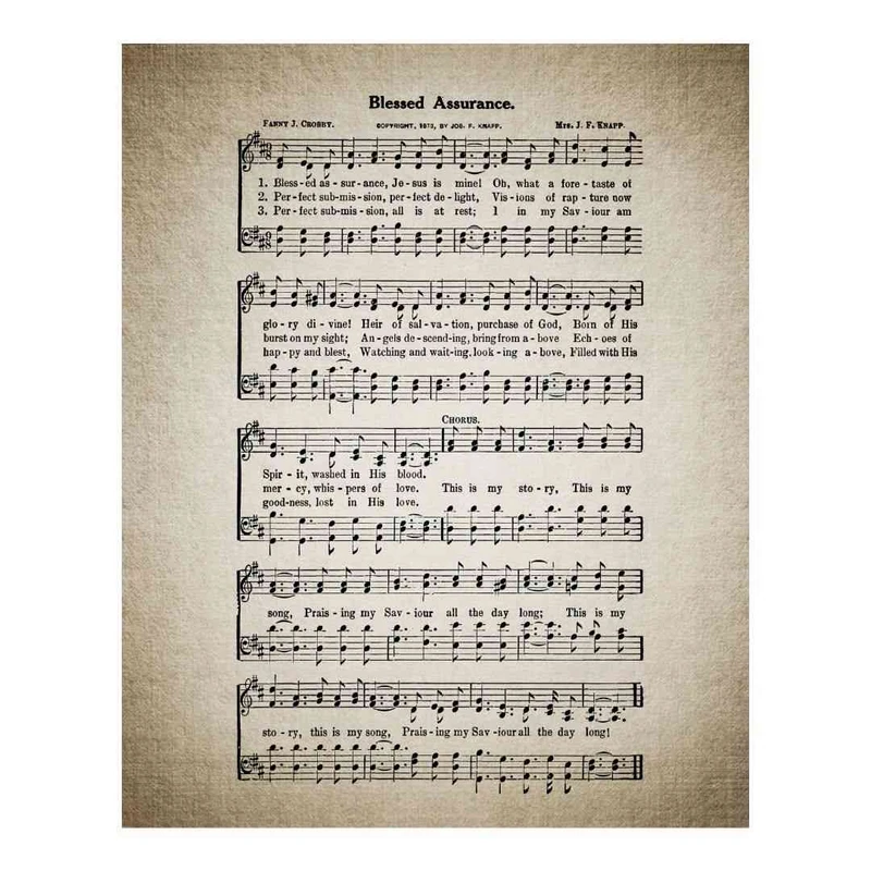 پوستر مدل نت موسیقی تضمین‌شده Blessed Assurance