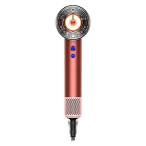سشوار خانگی 220 وات دایسون مدل Supersonic nural HD16، موتور AC، وزن 2140 گرم، دارای سری متمرکز‌کننده باریک، متمرکز‌کننده پهن، سری برس‌دار گرد پهن، سری چرخشی، سری شانه‌دار، کیف نگهدارنده با ویژگی صاف‌کنندگی، با قابلیت عملکرد توربو