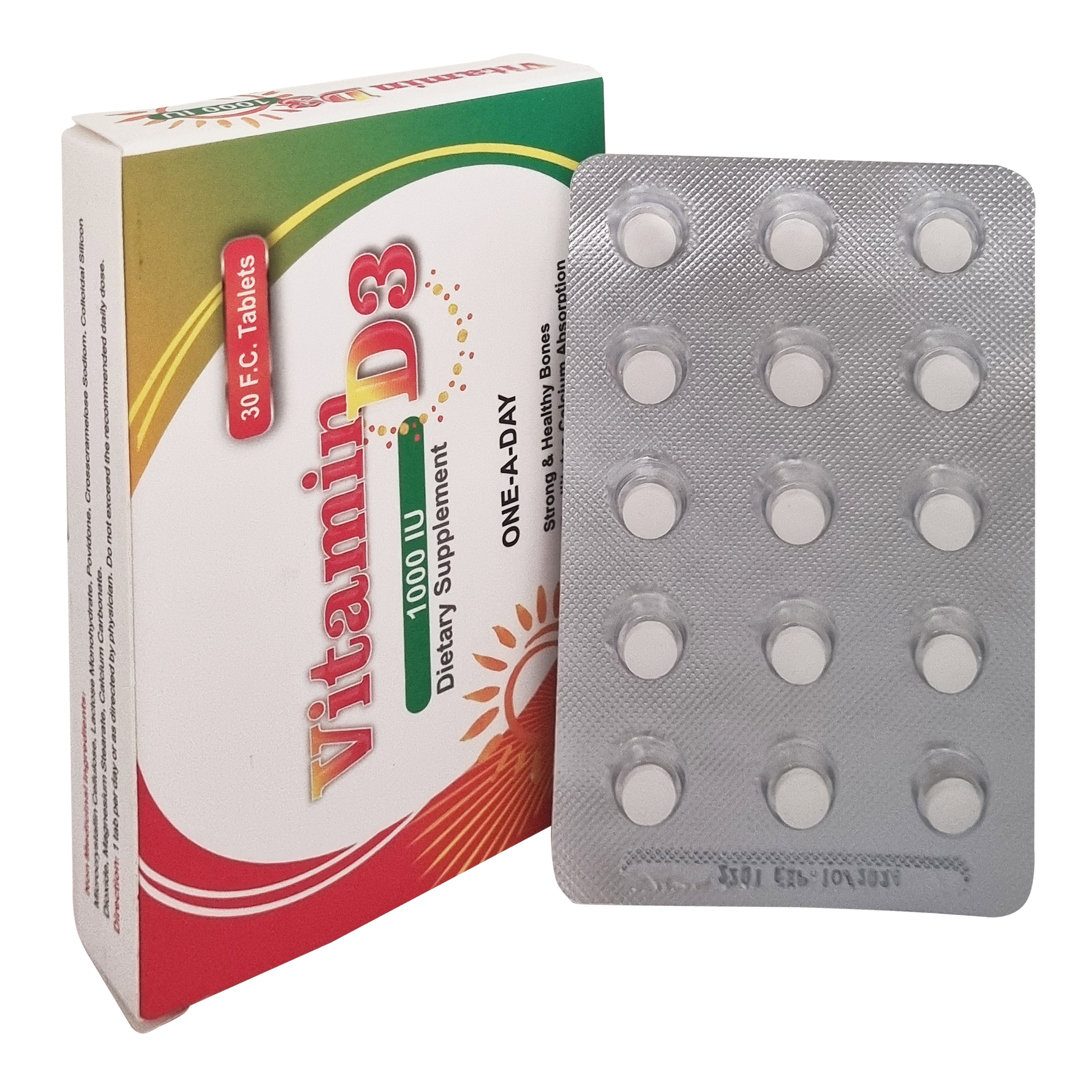 قرص ویتامین D3 1000 واحد آریان سنا بسته 30 عددی