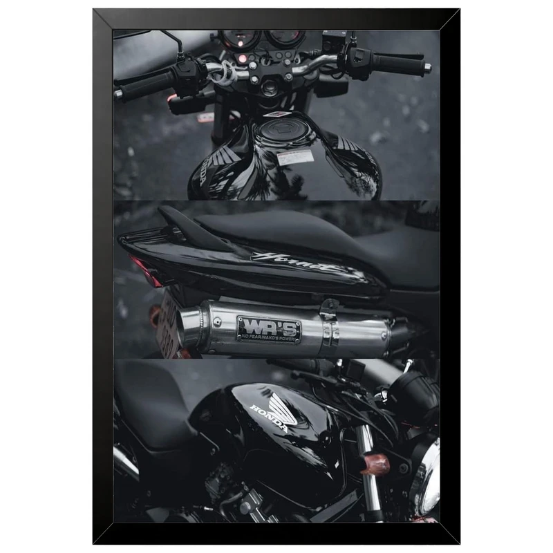 تابلو بکلیت طرح موتور سنگین هوندا Honda Hornet 250 مدل B-po2326 فریم مشکی