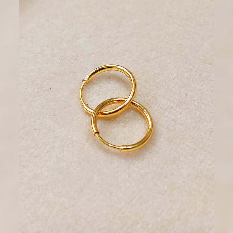 گوشواره طلا 18 عیار زنانه مدل آویز حلقه ای کد 322 - 5