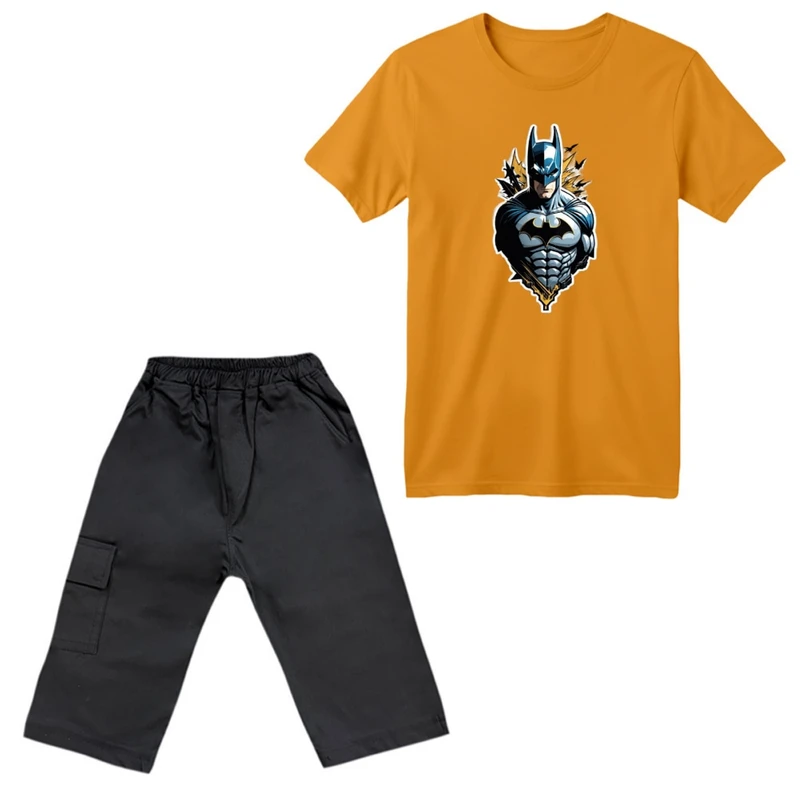 ست تی‌شرت آستین کوتاه و شلوارک پسرانه مدل بتمن کد ۱۶