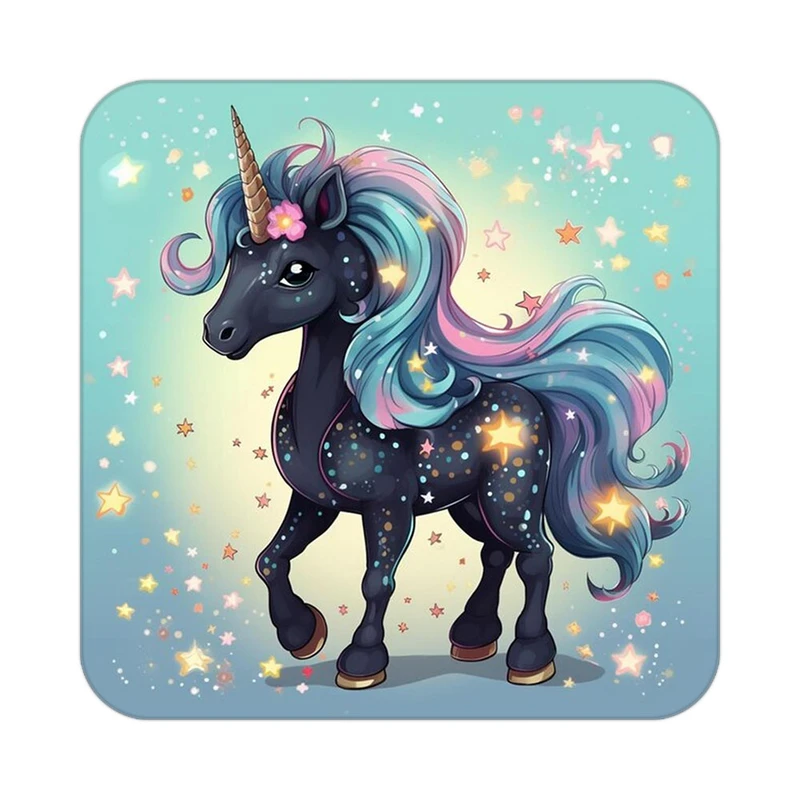 زیر لیوانی کاکتی طرح اسب تک شاخ و یونیکورن مدل mp29960