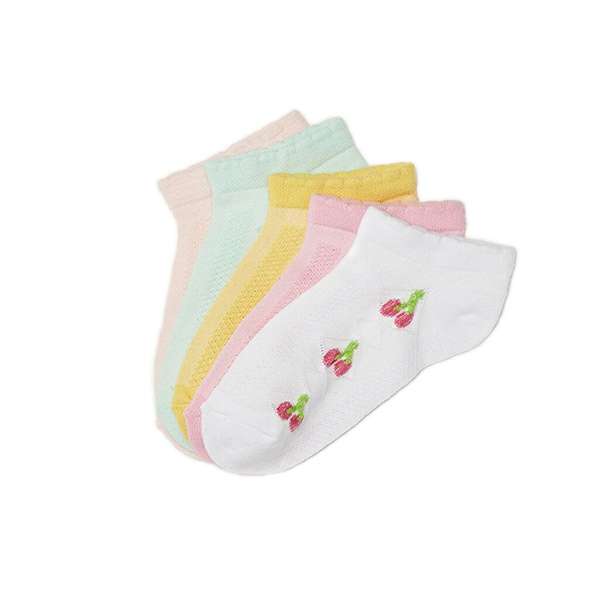جوراب دخترانه ال سی وایکیکی مدل میوه ای بسته 5 عددی