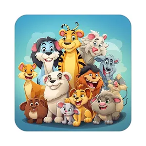 زیر لیوانی کاکتی طرح حیوانات کارتونی مدل mp28387