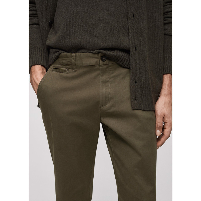 شلوار اسلیم فیت مردانه مانگو مدل کتان کد MG570PRA