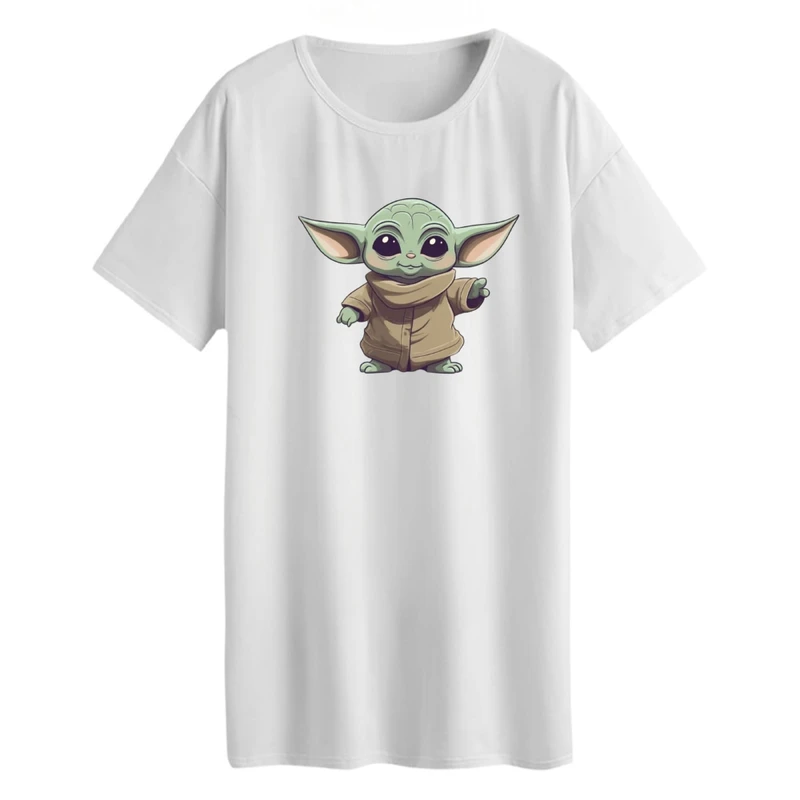 تی شرت لانگ آستین کوتاه زنانه مدل بیبی یودا