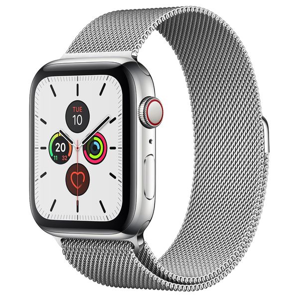ساعت هوشمند اپل واچ سری 5 مدل 44mm Stainless Steel Case with Milanese Loop ساعت هوشمند اپل واچ سری 5 مدل 44mm Stainless Steel Case with Milanese Loop