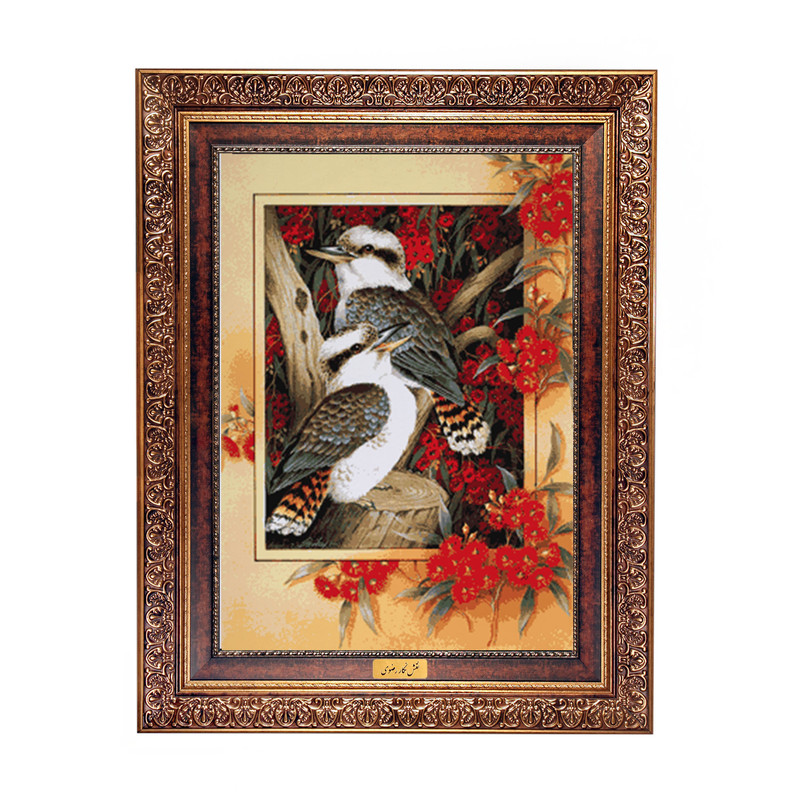 تابلو فرش ماشینی نقش نگار رضوی طرح پرنده کد 1063KC