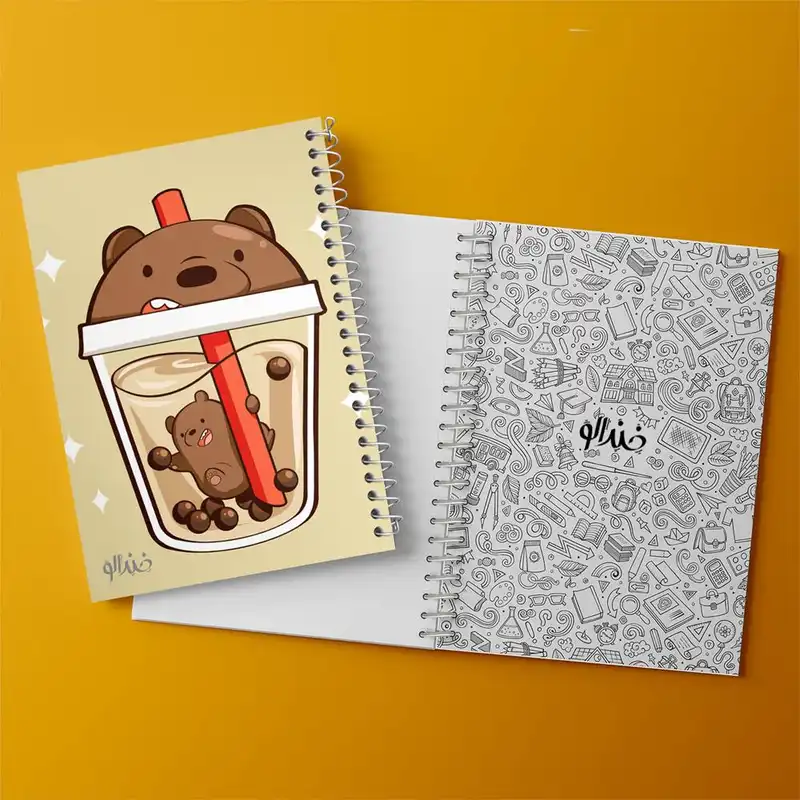 دفتر زبان 50 برگ خندالو مدل دو خط طرح انیمیشن سه خرس کله پوک کد 27654