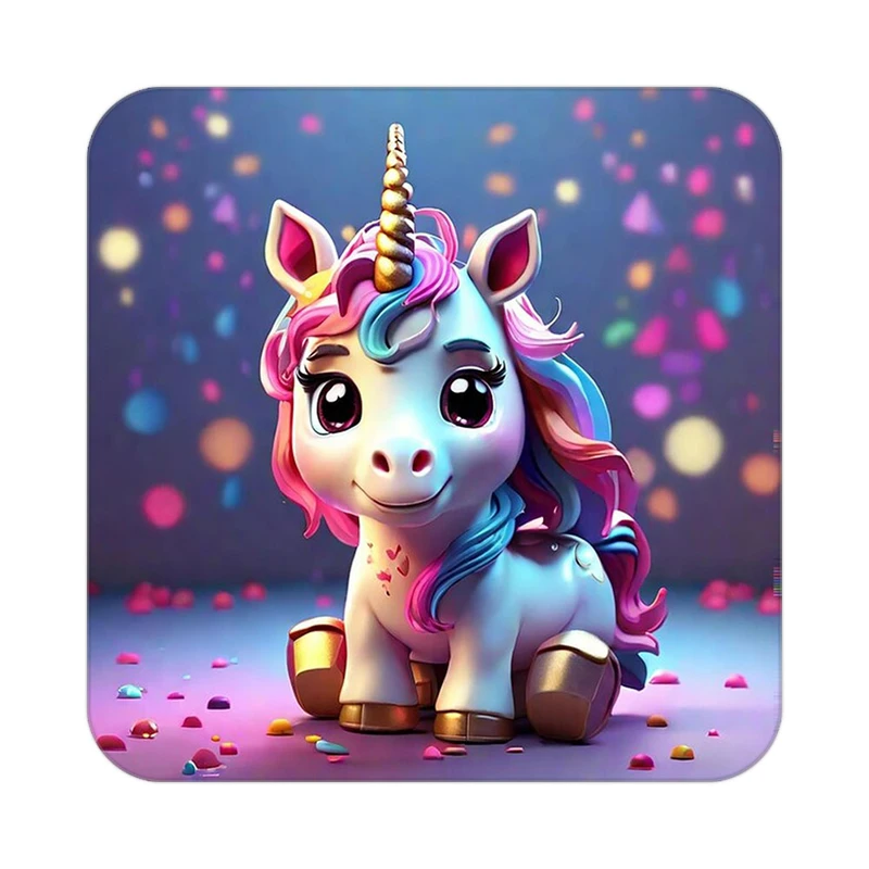 زیر لیوانی کاکتی طرح اسب تک شاخ و یونیکورن مدل mp30762