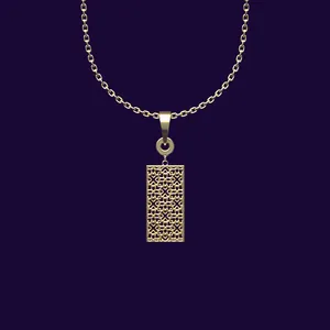 گردنبند طلا 18 عیار زنانه مدوپد مدل مستطیل کد DD2-1-1125