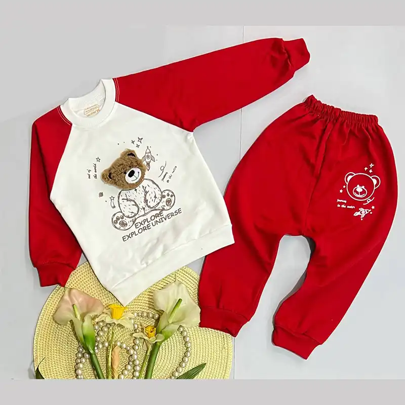 ست سویشرت و شلوار نوزادی مدل خرس فضانورد کد Ge2