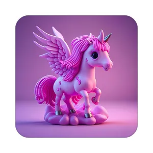 زیر لیوانی کاکتی طرح اسب تک شاخ و یونیکورن مدل mp31790