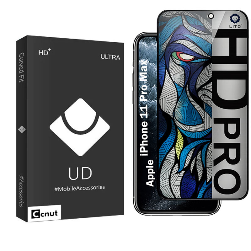 محافظ صفحه نمایش شیشه ای حریم شخصی کوکونات مدل LitohP-UDB مناسب برای گوشی موبایل اپل  iPhone 11 ProMax