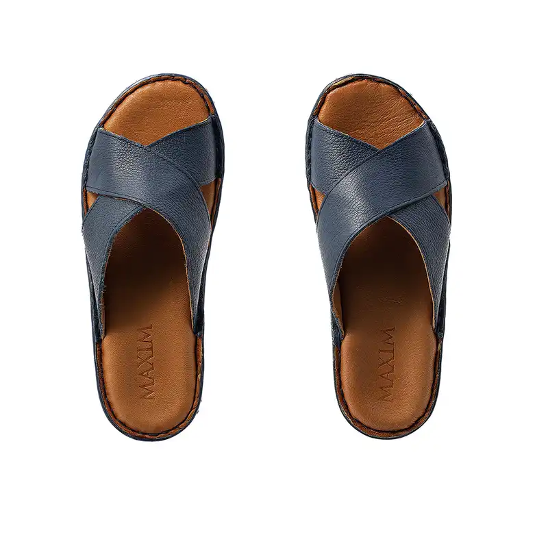 دمپایی زنانه ماکسیم مدل نهال رنگ سرمه ای