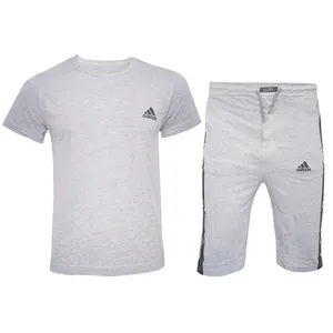 ست تاپ و شلوارک مردانه گیفت کد AD-20919 رنگ طوسی