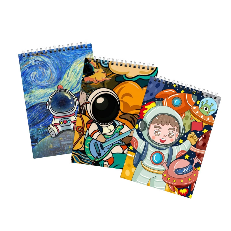 دفتر نقاشی 40 برگ لالالی لو طرح پسرانه فضانورد کد 24 مجموعه 3 عددی