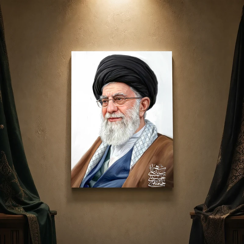 تابلو شاسی مدل مذهبی طرح رهبر شهید امام خامنه‌ای کد 28SM