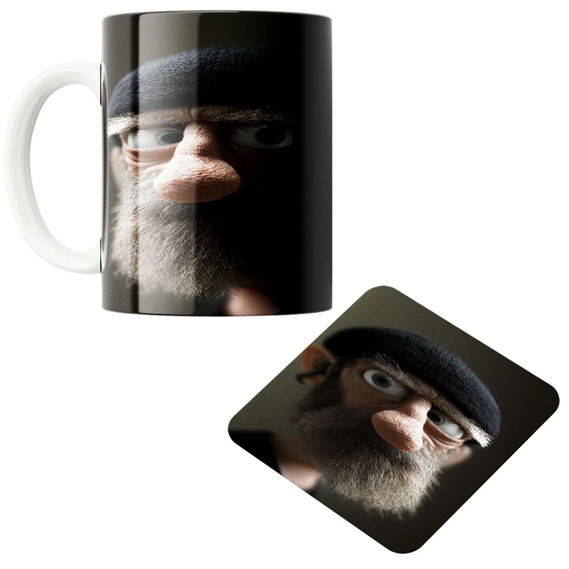 ماگ پادآفرین مدل پیرمرد کد 117 به همراه زیر لیوانی