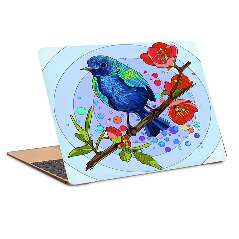 استیکر لپ تاپ طرح نقاشی گل و بلبل مدل P-172 مناسب برای لپ تاپ 15.6 اینچ 