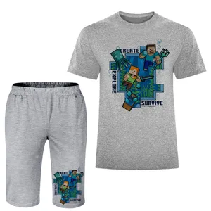 ست تی شرت و شلوارک مردانه مدل ماینکرفت A219