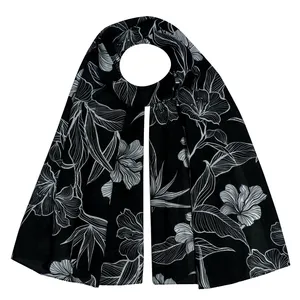 شال زنانه مدل نخی طرح گل تابستانی کد 1085