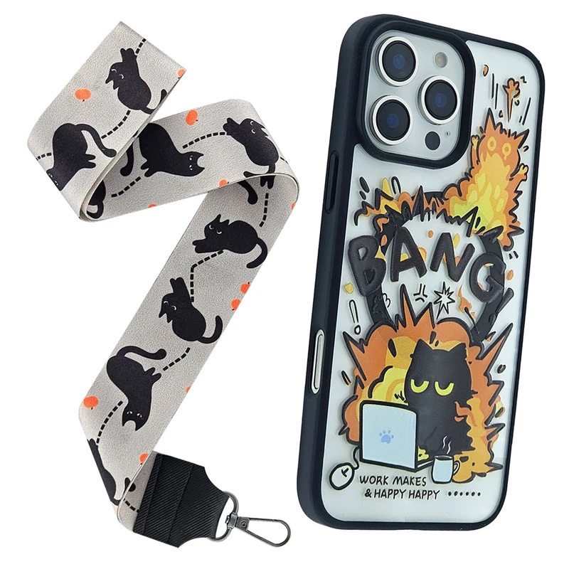 کاور فون کیس مدل مگ سیف کد Bang مناسب برای گوشی موبایل اپل Iphone 16pro به همراه بند آویز