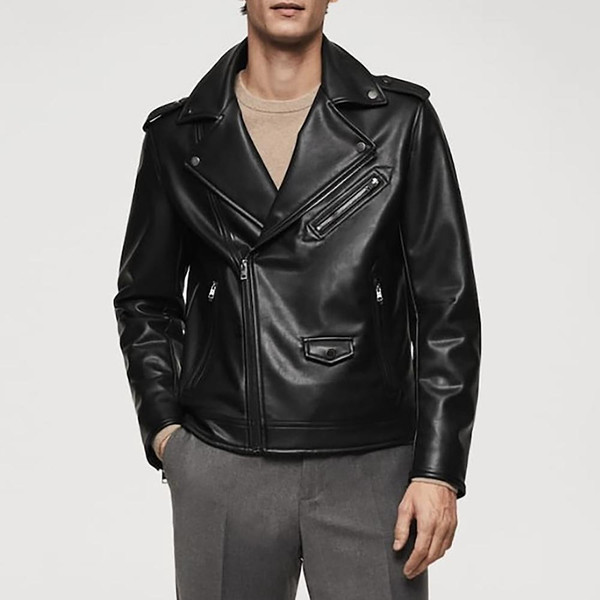 کت چرم مردانه مانگو مدل MN6408811