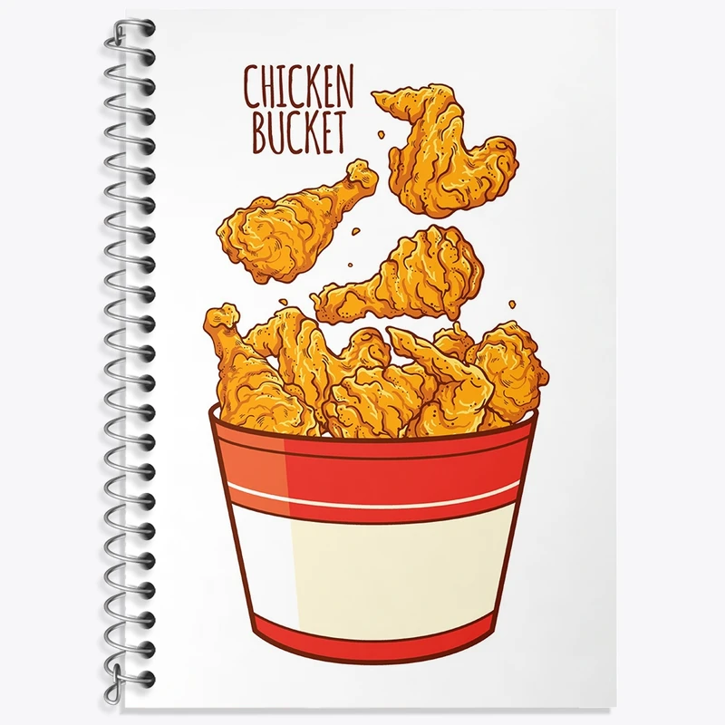 دفتر زبان 50 برگ خندالو مدل سه خط طرح فست فود (Fast Food) کد 36564