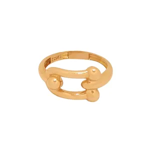 تخفیف انگشتر طلا 18 عیار زنانه با طرح تیفانی گالری طلای عیاره مدل TS سایز 54