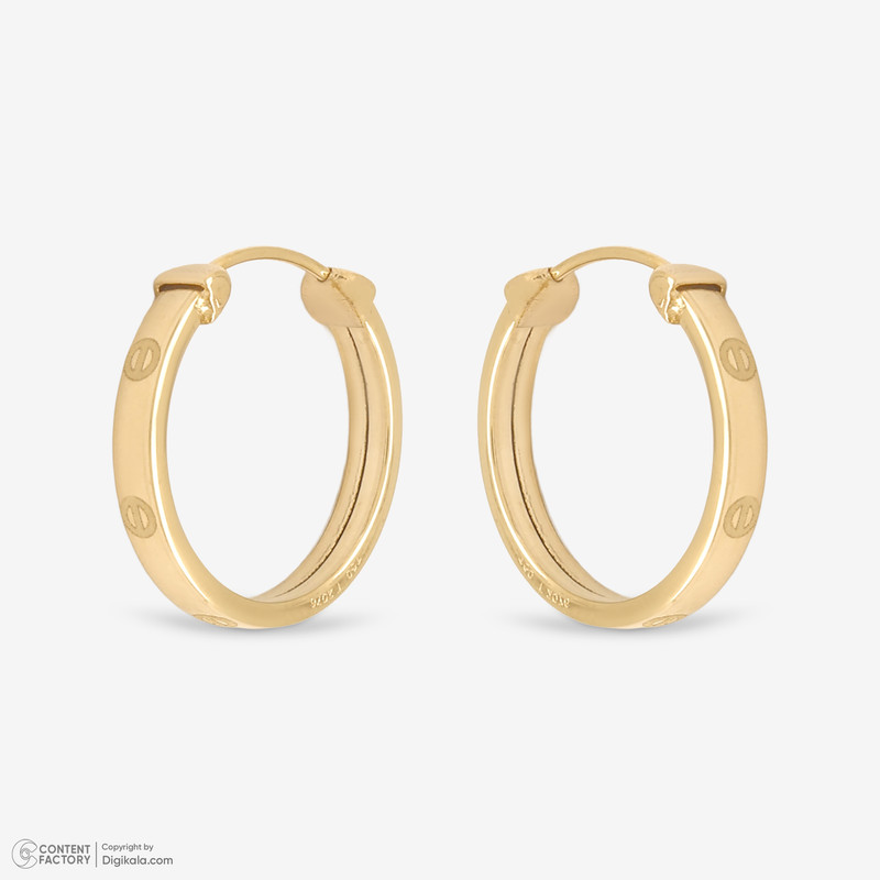 گوشواره حلقه‌ای طلا 18 عیار زنانه گالری طلای مهرسین مدل MK560