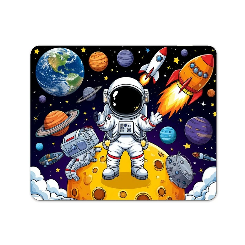 ماوس پد پاد آفرین مدل فضانورد سیاره منظومه شمسی موشک آدم فضایی کد P450 سایز 19*24 سانتی متر