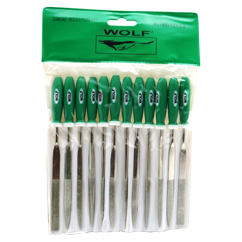 سوهان الماسه ولف مدل دم موشی کد YP-4x160MM مجموعه 12 عددی 