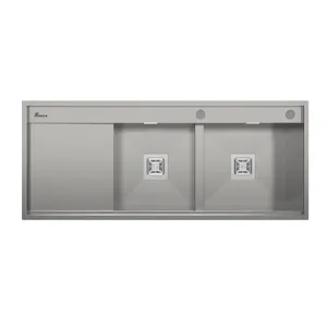 سینک ظرفشویی استیل توکار دو لگنه بیمکث مدل 4704