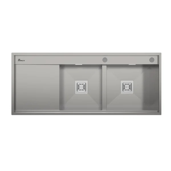 سینک ظرفشویی استیل توکار دو لگنه بیمکث مدل 4704