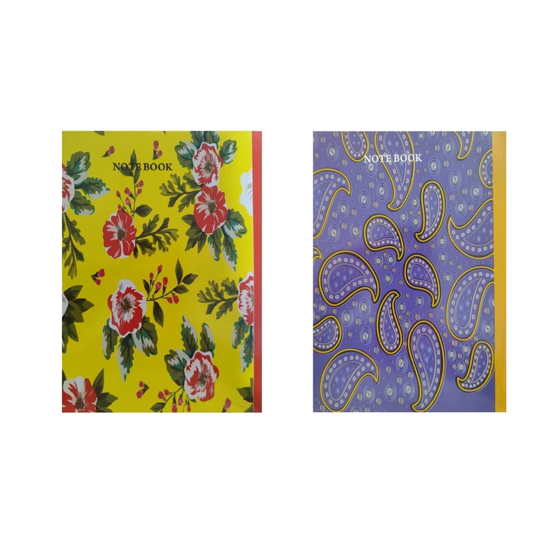 دفتر زبان 50 برگ مدل دو خط طرح گل گلی کد 007 بسته 2 عددی