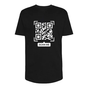 تی شرت لانگ آستین کوتاه  مردانه مدل SCAN ME کد Sh168 رنگ مشکی