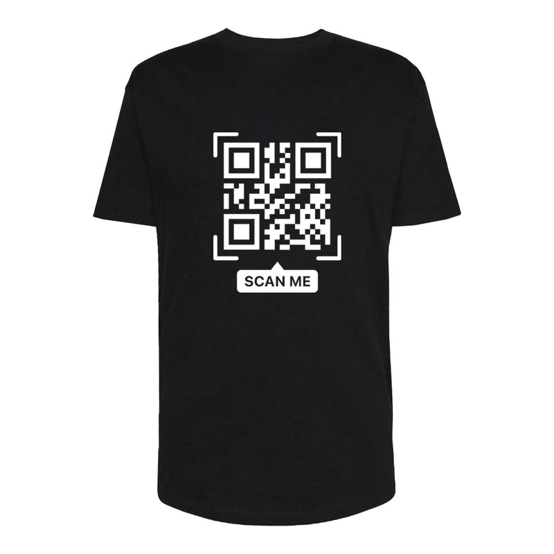 تی شرت لانگ آستین کوتاه  مردانه مدل SCAN ME کد Sh168 رنگ مشکی