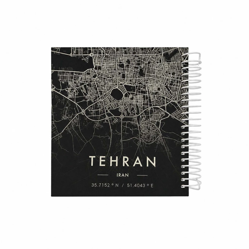 دفتر طراحی 60 برگ سیمی اردیبهشت مدل خشتی طرح تهران پس زمینه مشکی