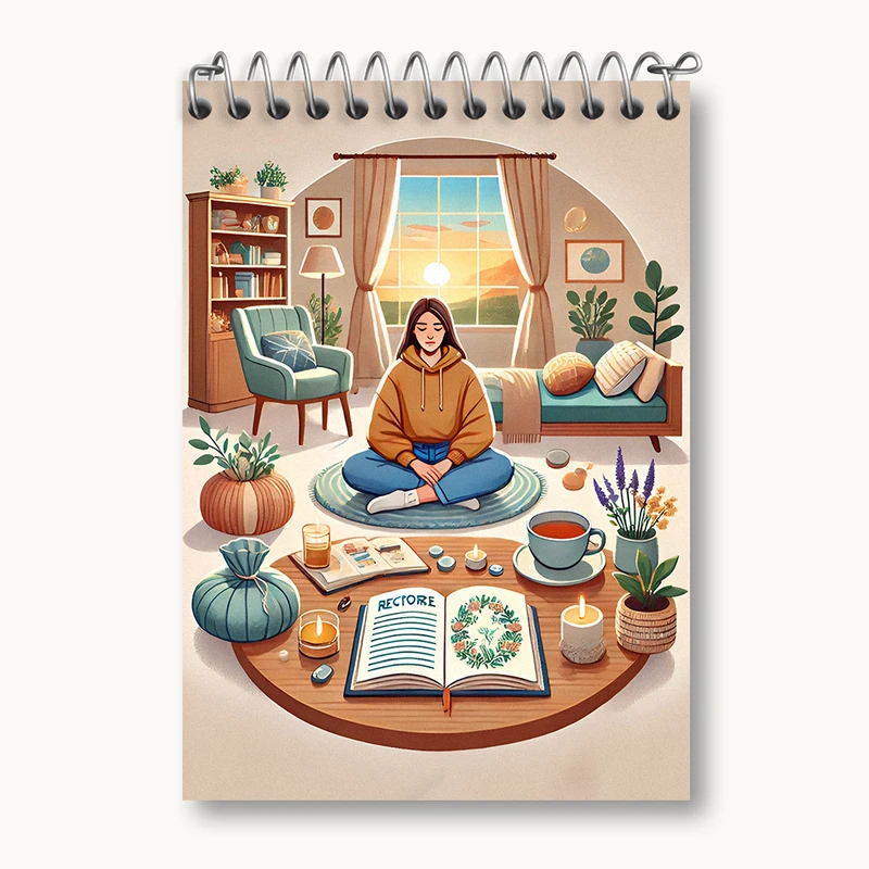 دفتر یادداشت 50 برگ خندالو طرح مدیتیشن و یوگا کد N5620